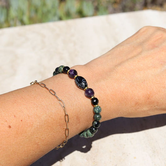 Kambaba Jasper Evil Eye Bracelet *Final Sale*