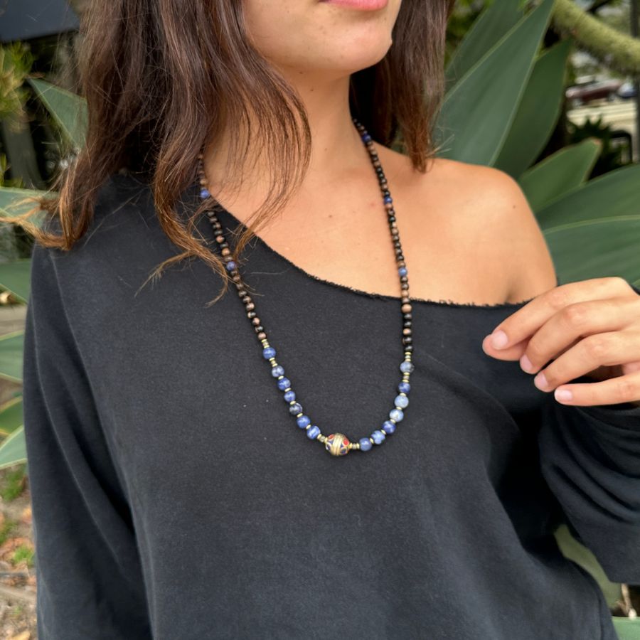 Sodalite & Ebony Mala Necklace *Final Sale*