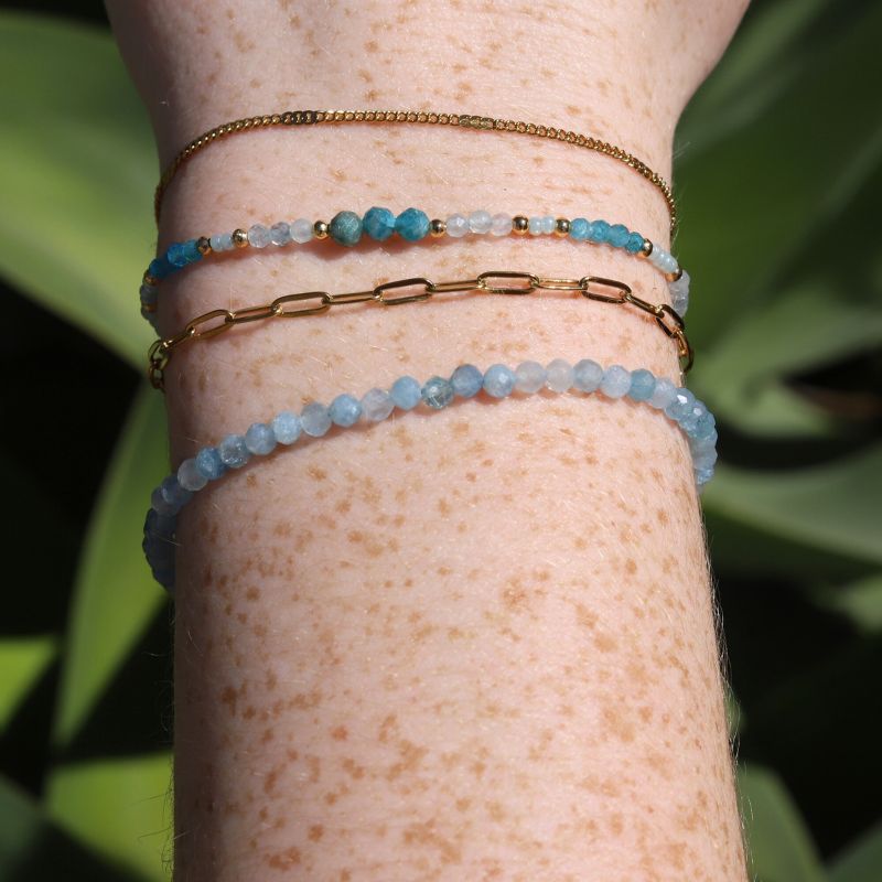 Aquamarine & Apatite Bracelet