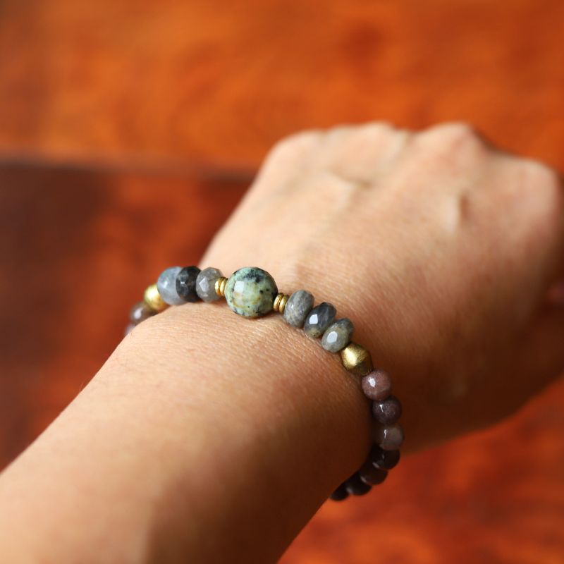 Labradorite & African Turquoise Bracelet. Original Price $49. *Final Sale*