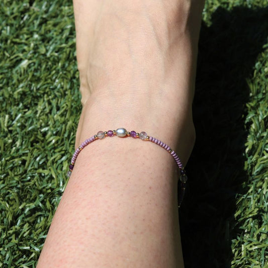 Amethyst and Pearl Anklet