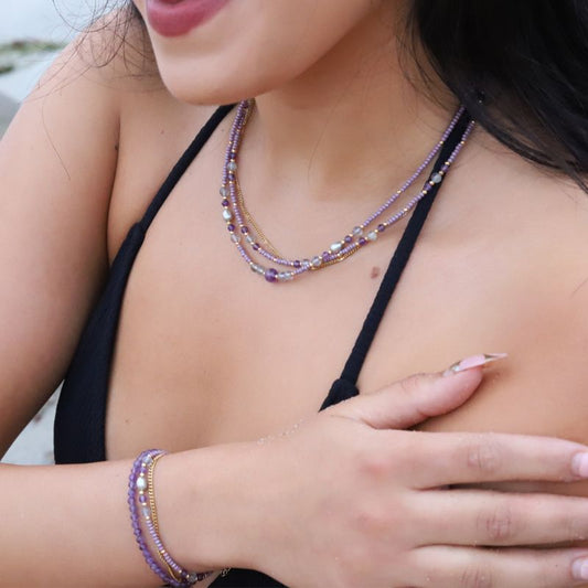 Labradorite and Amethyst Necklace