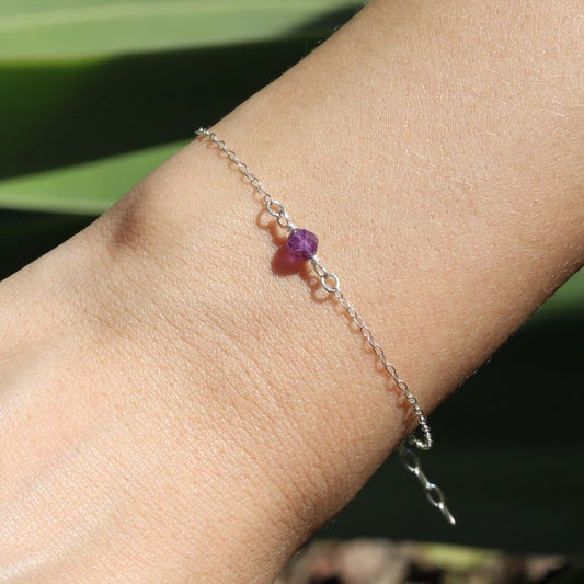 Amethyst Sterling Silver Bracelet - February