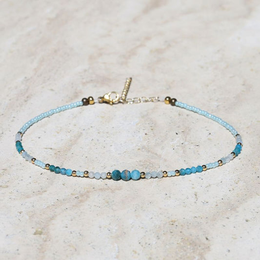 Apatite and Aquamarine Anklet