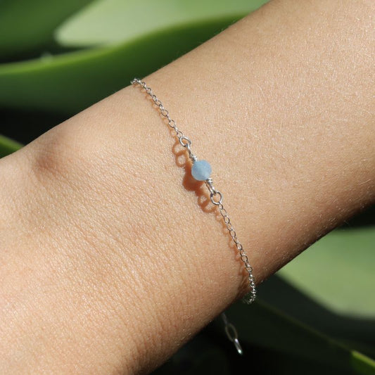 Aquamarine Sterling Silver Bracelet - March