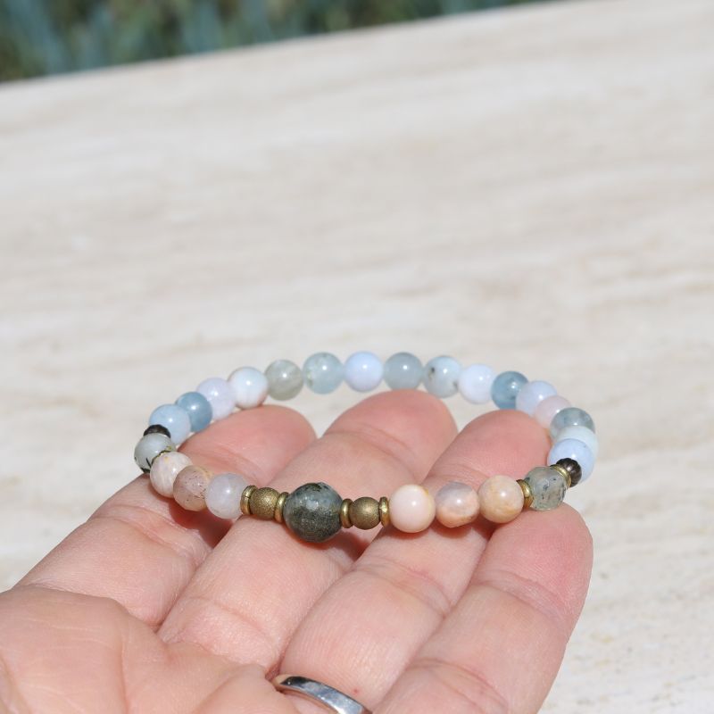 Aquamarine and Prehnite Bracelet *Final Sale*