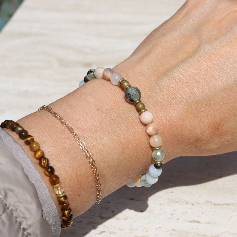 Aquamarine and Prehnite Bracelet *Final Sale*
