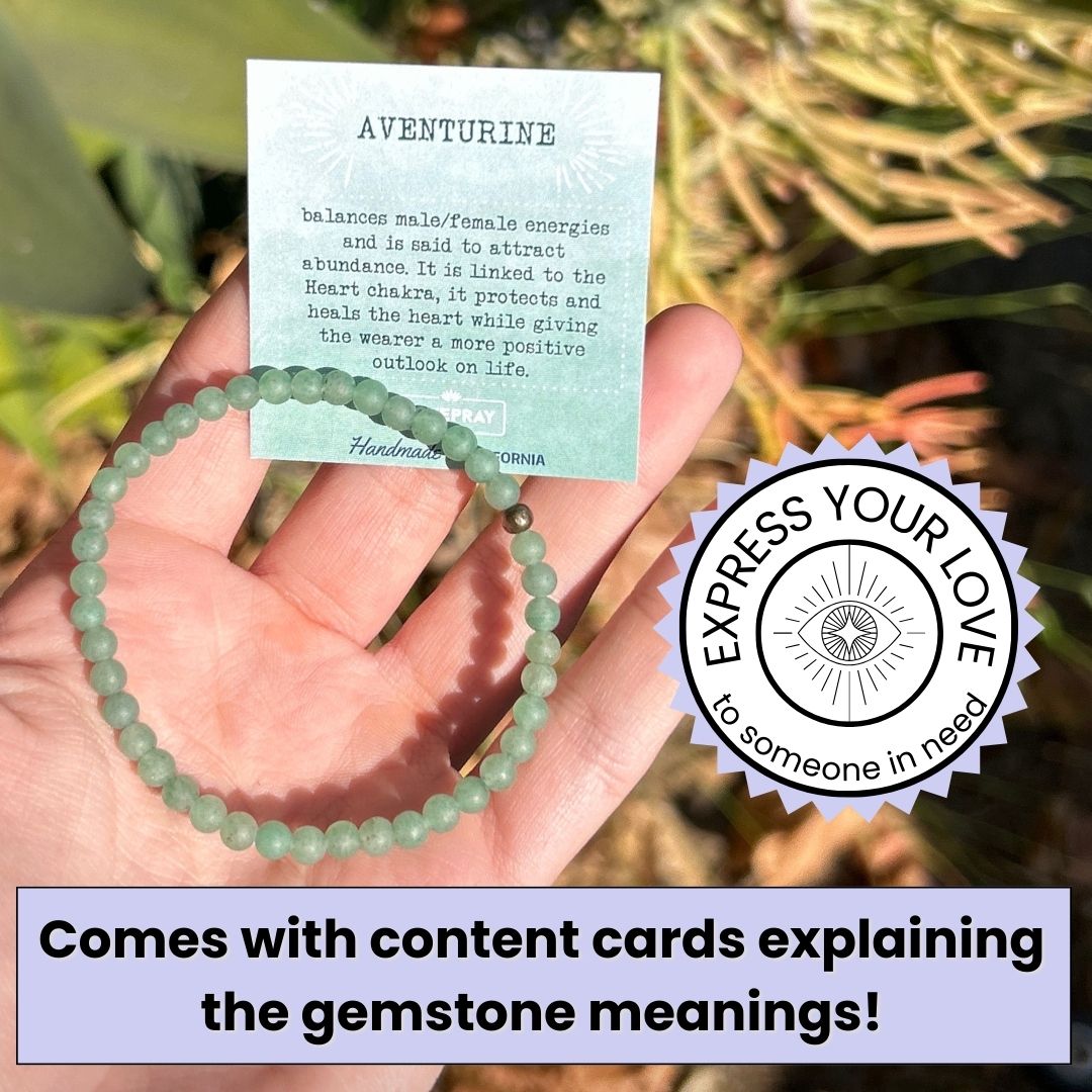 Genuine Matte Aventurine delicate bracelet with meaning cards