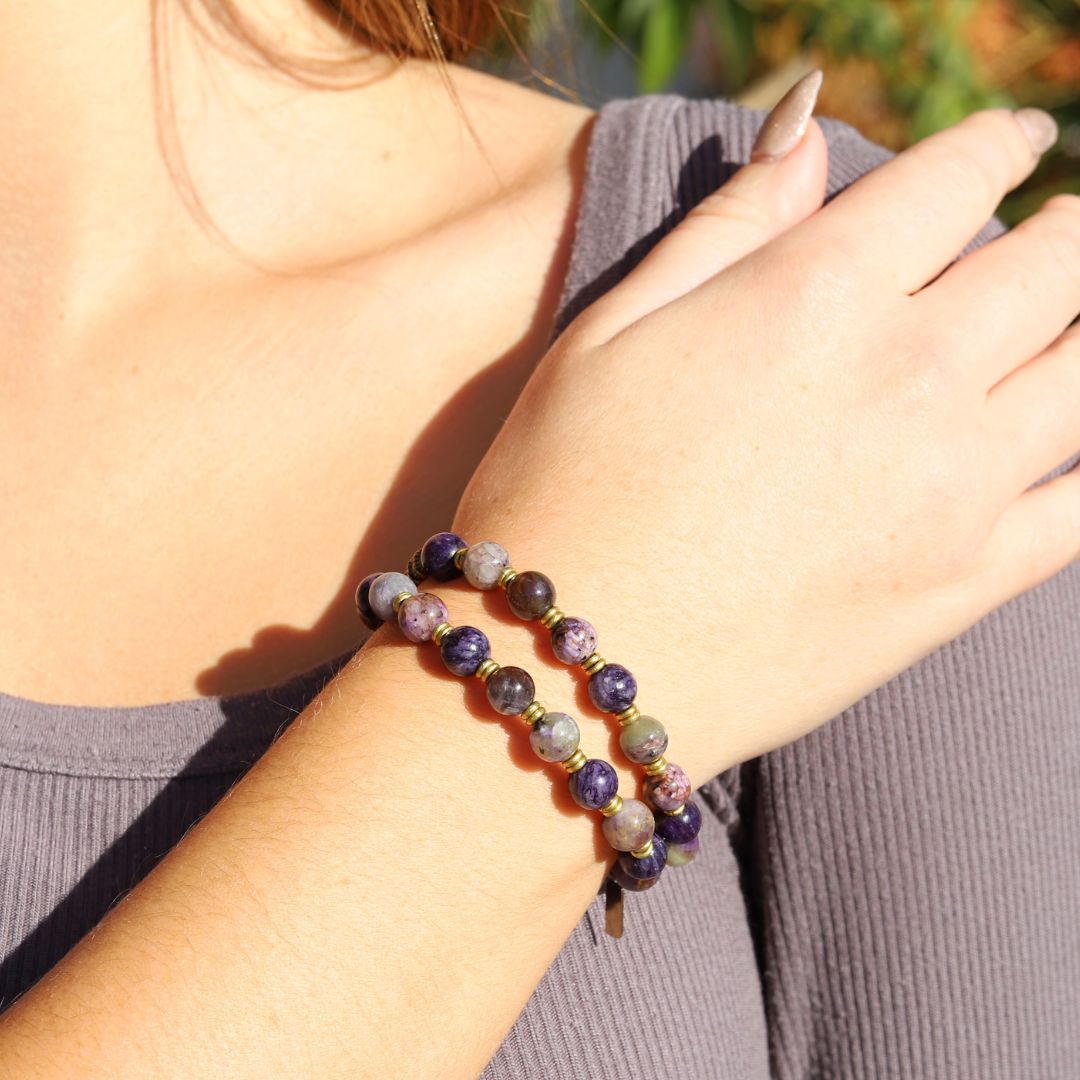 Charoite Wrist Mala Bracelet