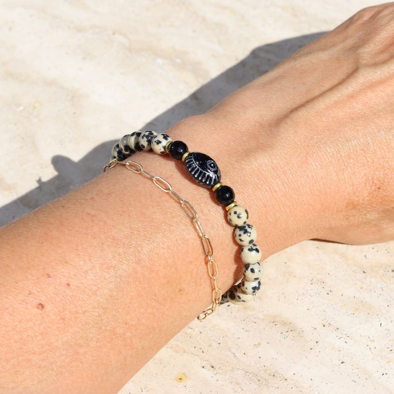 Dalmatian Jasper Evil Eye Bracelet *Final Sale*