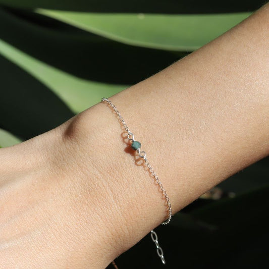 Emerald Sterling Silver Bracelet - May