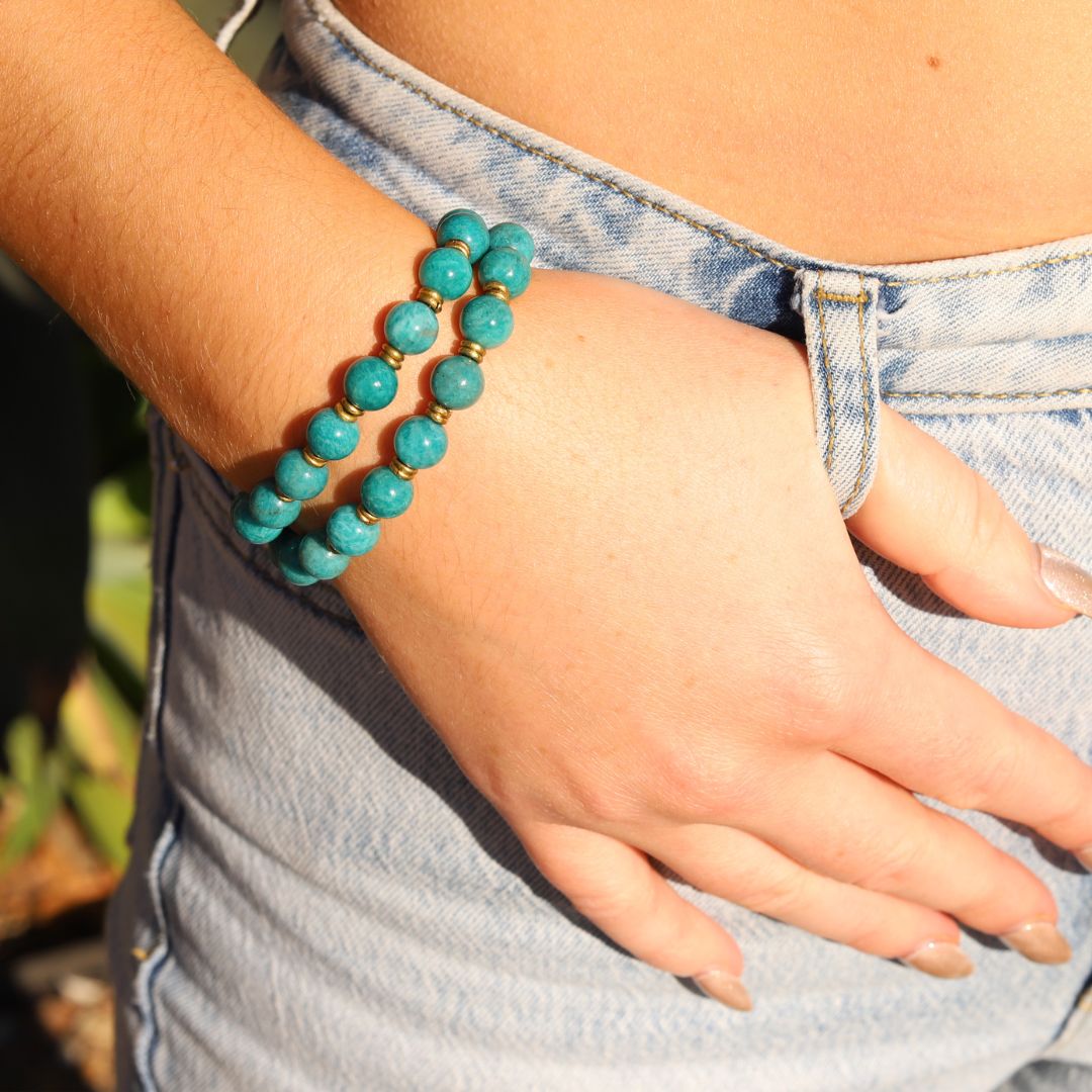Green Amazonite Wrist Mala