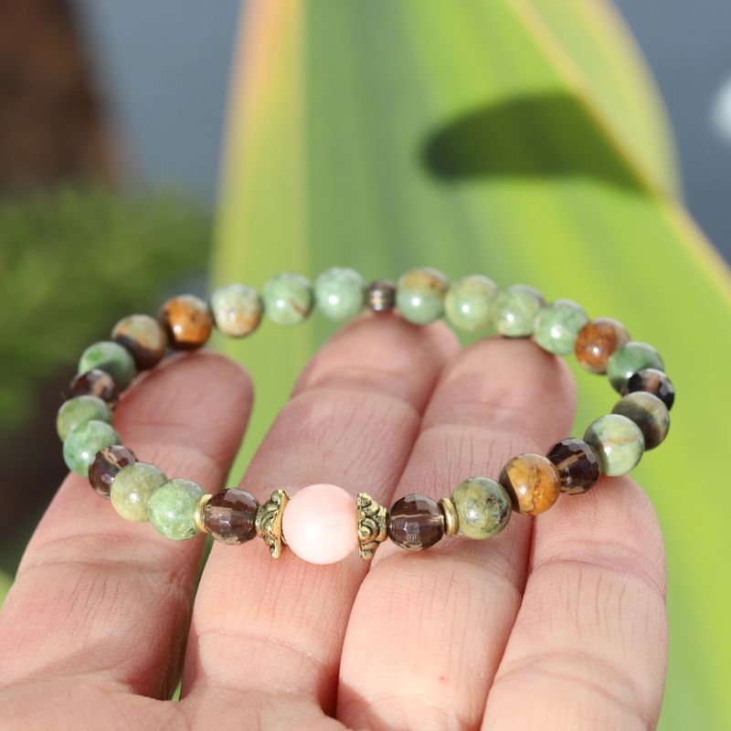 Green Opal and Smoky Quartz Bracelet *Final Sale*