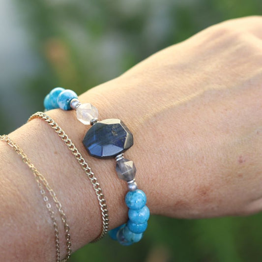 Hemimorphite & Labradorite Bracelet *Final Sale*