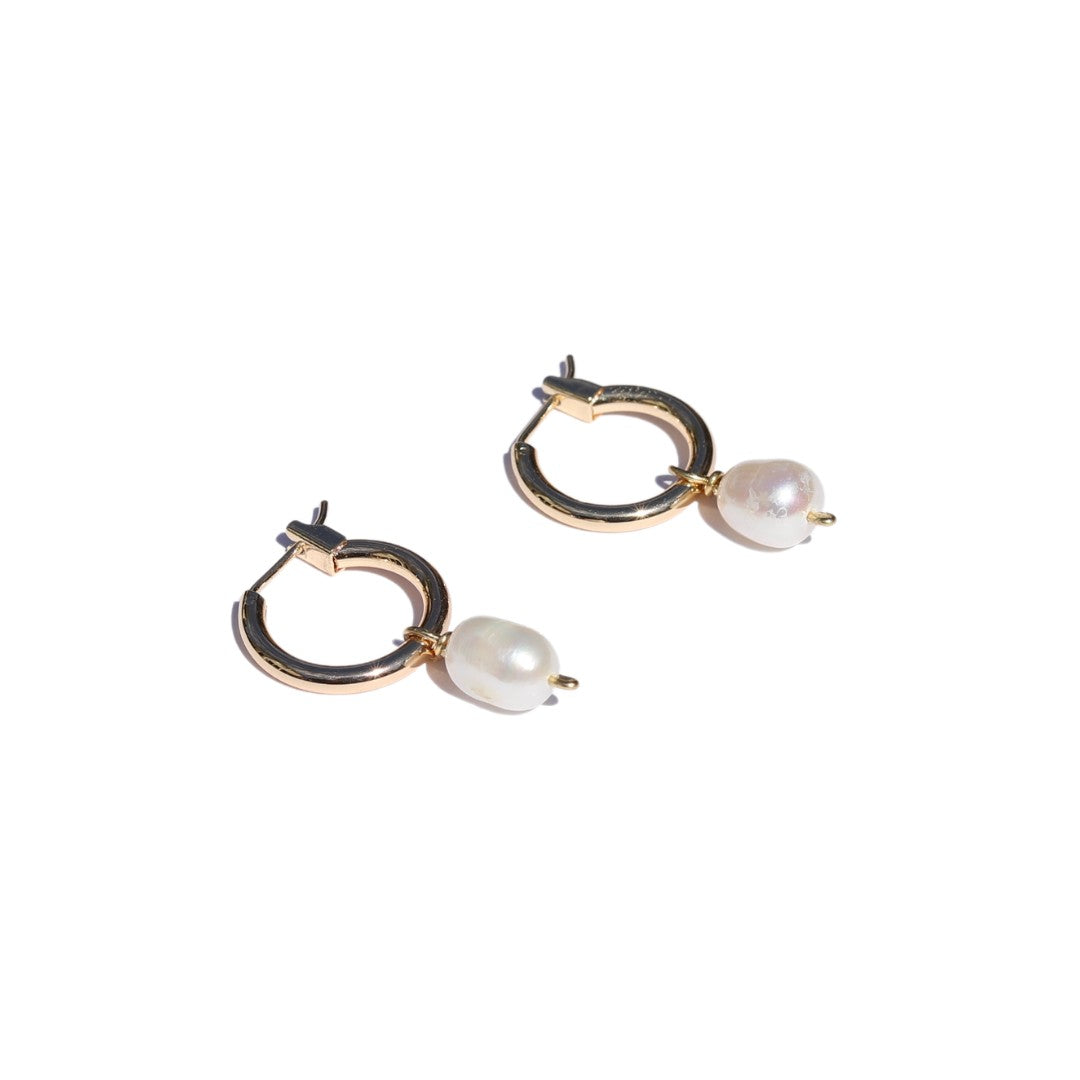 Hoop Pearl Dangle Earrings