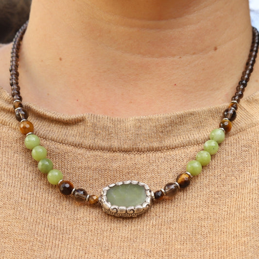 Jade & Smoky Quartz Necklace *Final Sale*