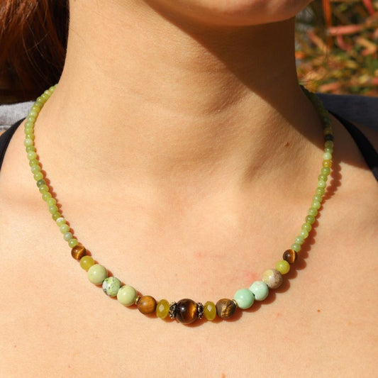 Jade & Tiger's Eye Necklace *Final Sale*