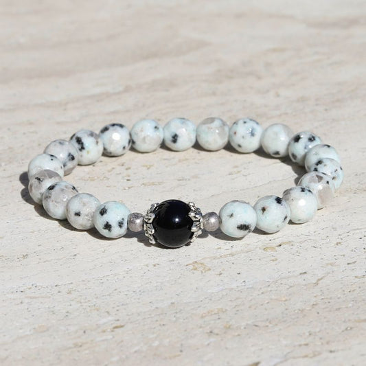 Kiwi Agate & Onyx Bracelet *Final Sale*