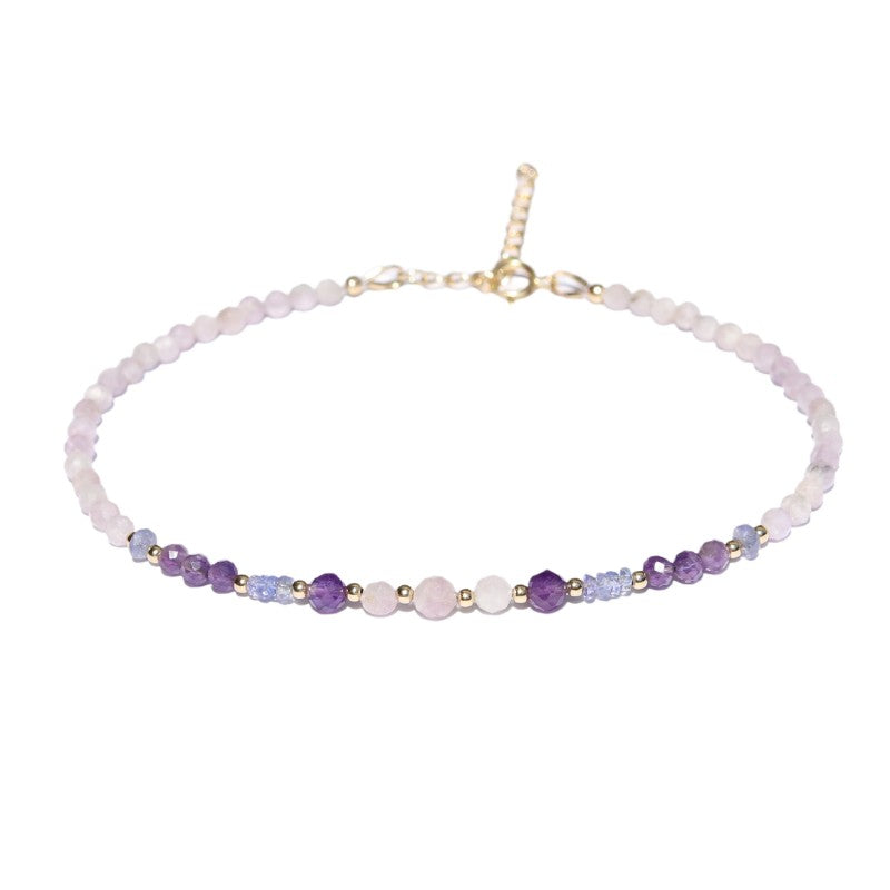 Kunzite & Amethyst Luxury Anklet