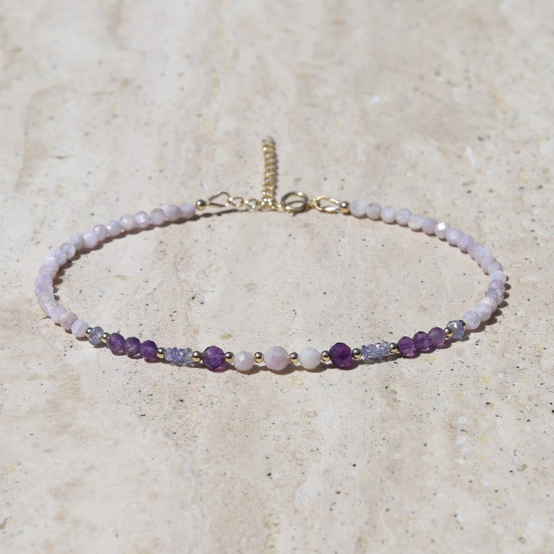 Kunzite & Amethyst Luxury Anklet