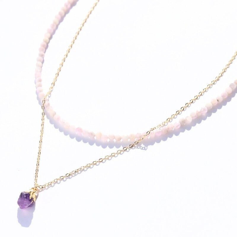 Kunzite and Amethyst Necklace Set