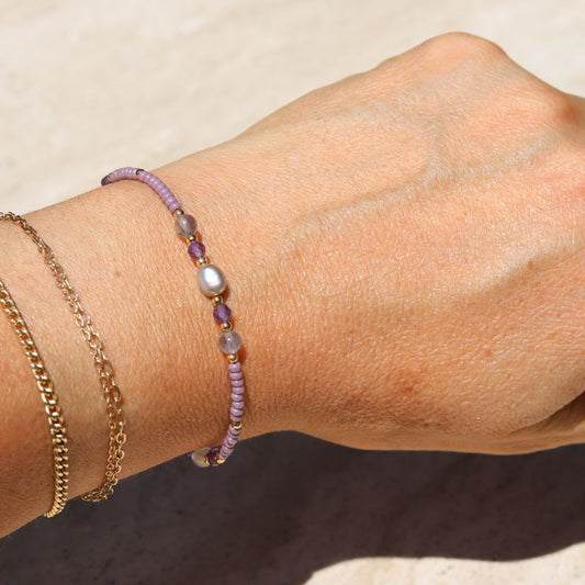 Labradorite and Amethyst Bracelet