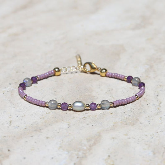 Labradorite and Amethyst Bracelet