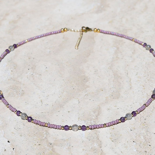 Labradorite and Amethyst Necklace
