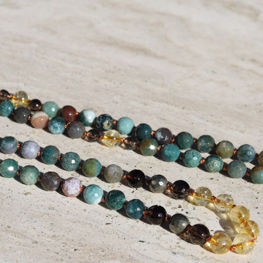 Lakshmi Citrine & Jasper Hand Knotted Necklace *Final Sale*