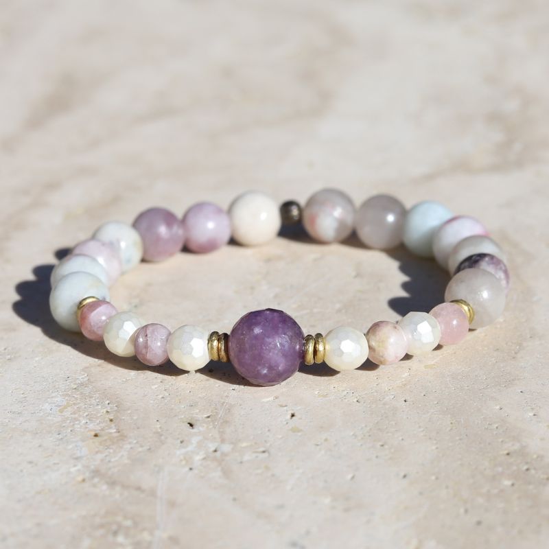 Lepidolite & Vegan Pearl Bracelet *Final Sale*
