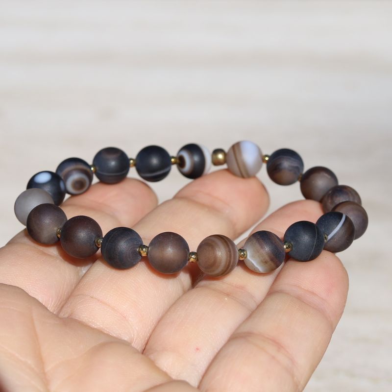 Matte Coffee Agate Bracelet *Final Sale*