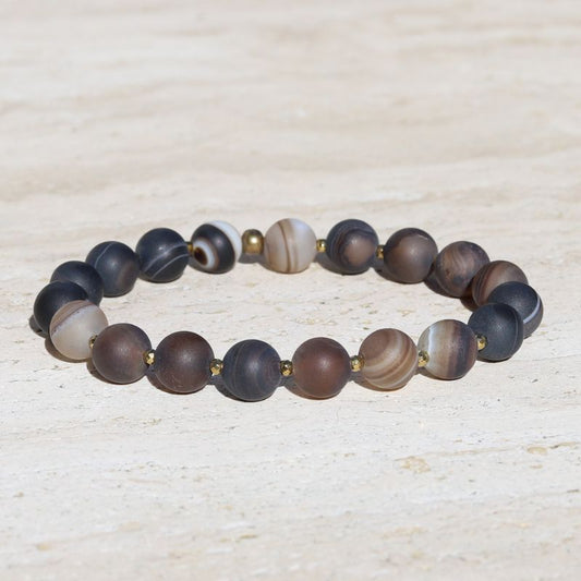 Matte Coffee Agate Bracelet *Final Sale*