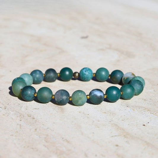 Matte Moss Agate Bracelet *Final Sale*