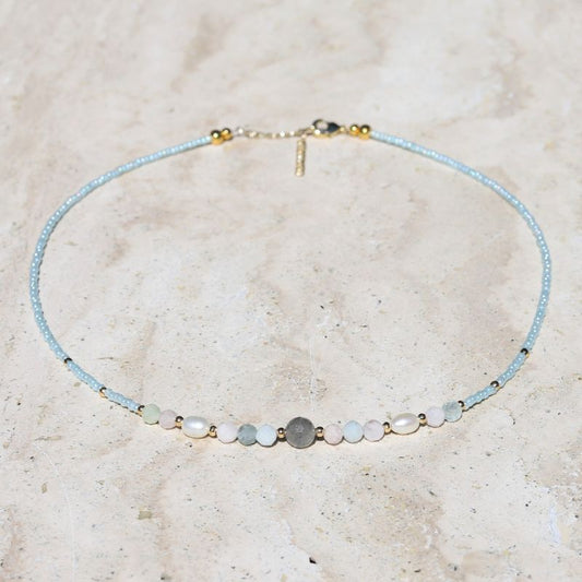 Morganite and Pearl Necklace