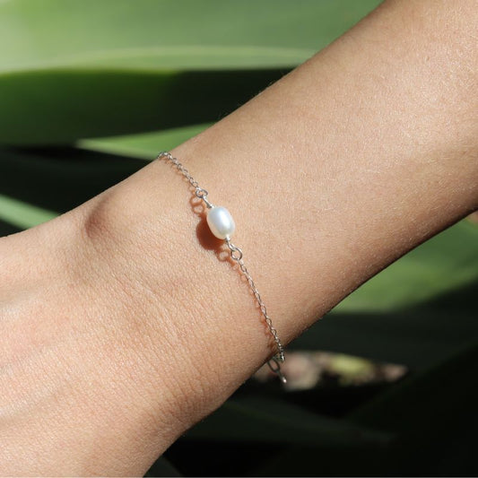 Pearl Sterling Silver Bracelet - June