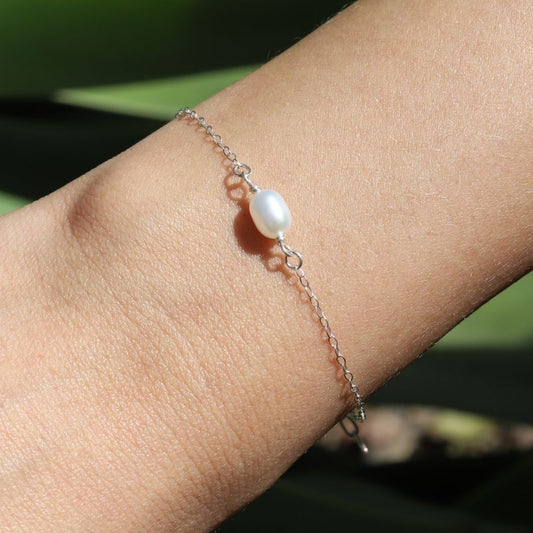 Pearl Sterling Silver Bracelet - June