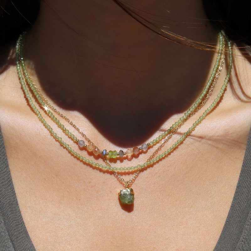 Peridot and Sunstone Luxury Necklace