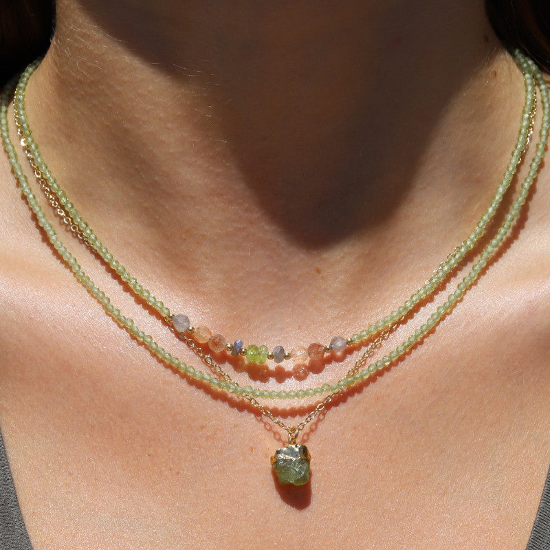 Peridot and Sunstone Luxury Necklace