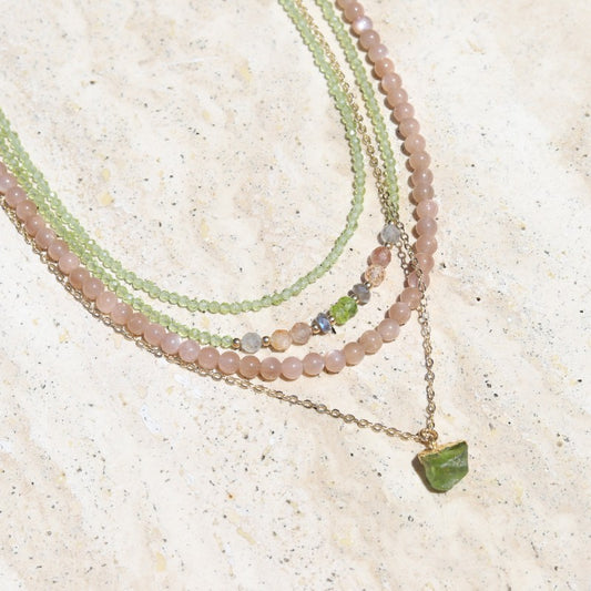 Sunstone Beaded Necklace