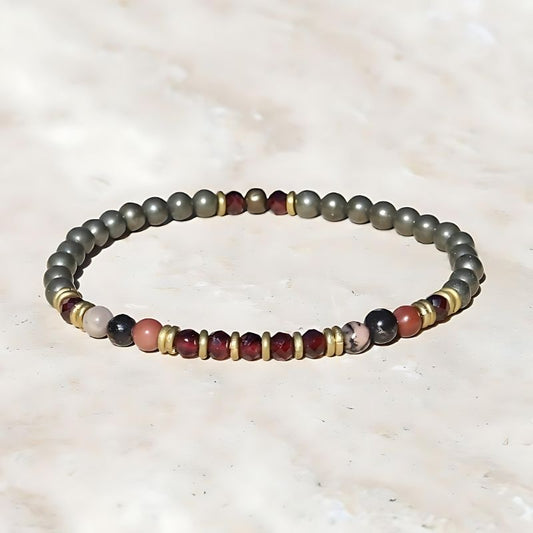 Pyrite & Garnet Bracelet