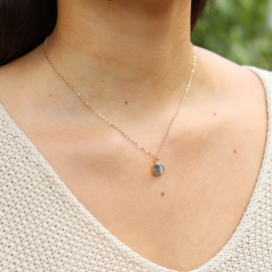 Raw Herkimer Diamond Chain Necklace