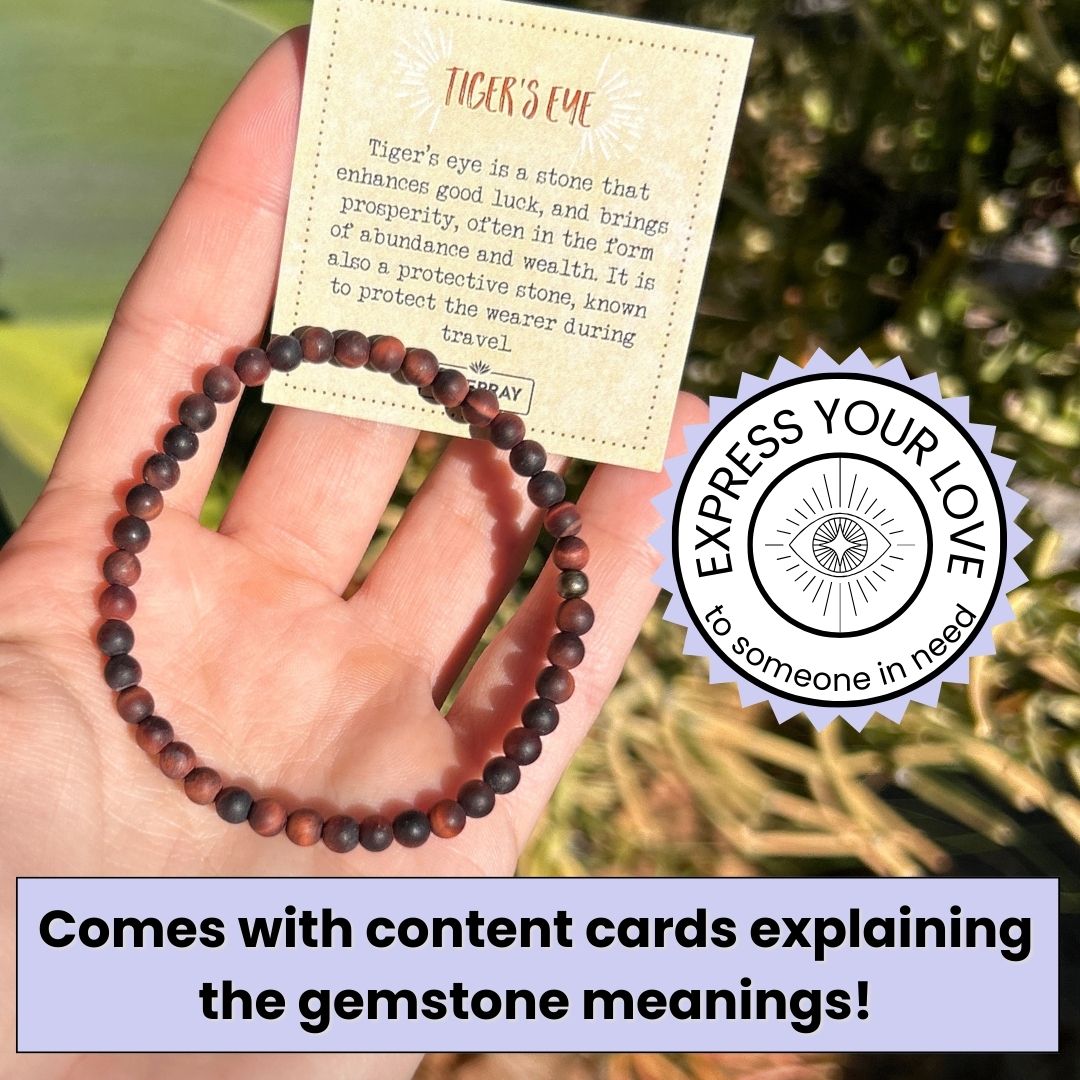 "Protection" Matte Red Tiger's Eye Delicate Bracelet