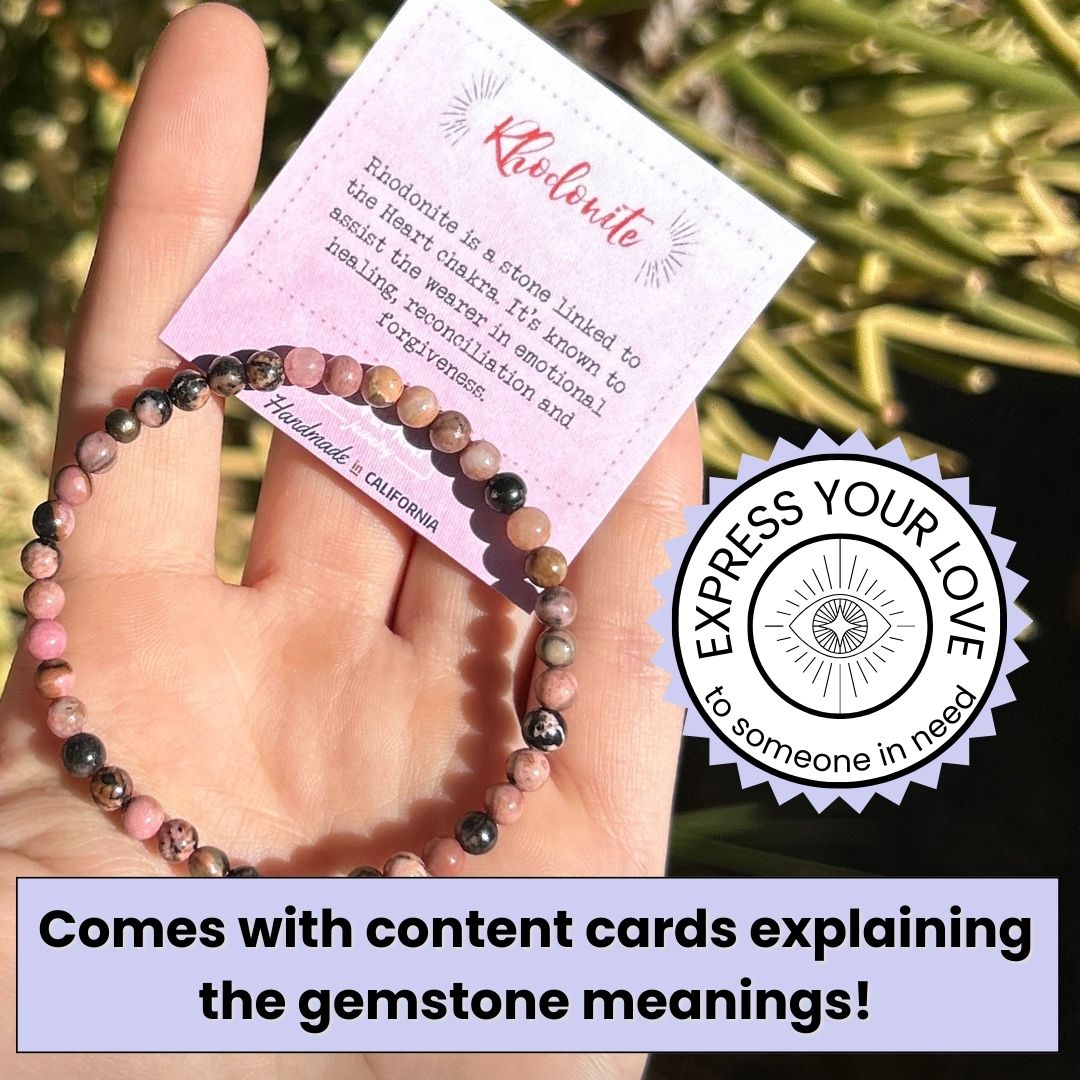 "Self Love" Rhodonite Delicate Bracelet