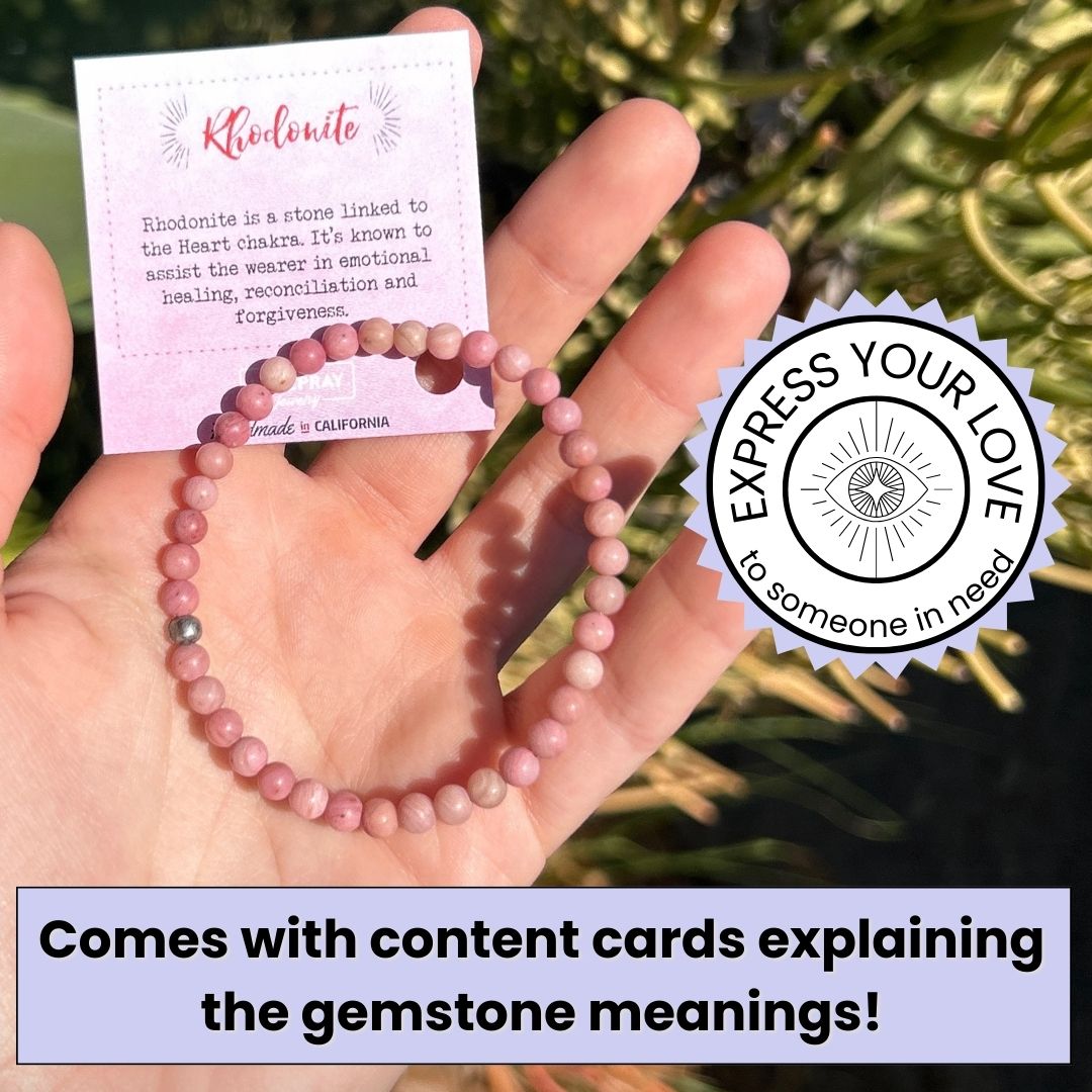 "Self Love" Matte Rhodonite Delicate Bracelet