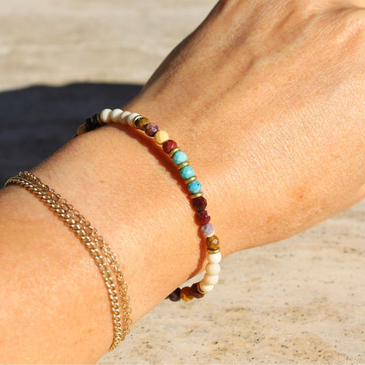 Riverstone Mookaite Delicate Bracelet on hand