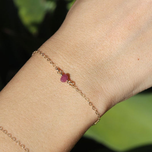 Ruby Birthstone Bracelet