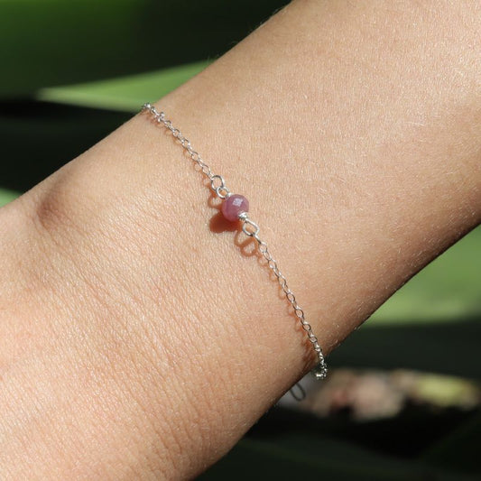 Ruby Sterling Silver Bracelet - July