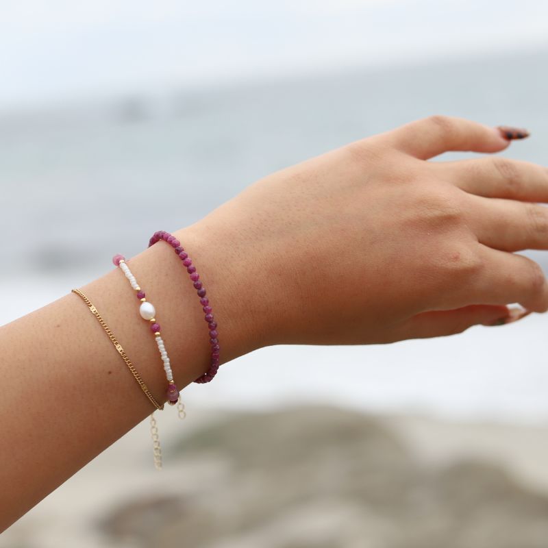 Ruby and Pearl Bracelet
