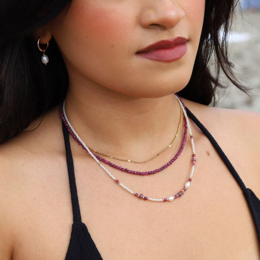 Ruby and Pearl Necklace