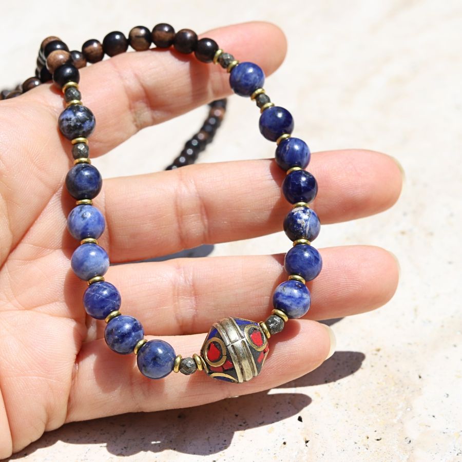 Sodalite & Ebony Mala Necklace *Final Sale*